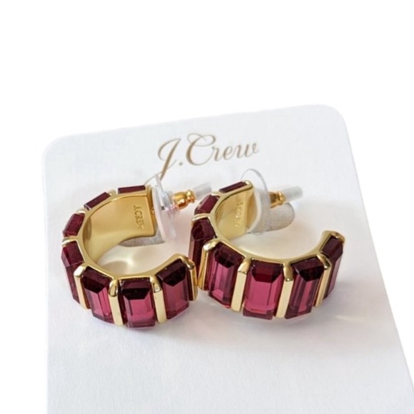 J. Crew Jewelry - J. Crew Trapezoid Stone Hoop earrings